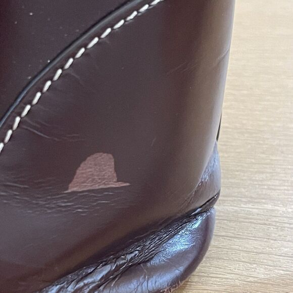 Dooney & Bourke Emerson Domed Satchel Purse Bag Brown Smooth Leather - Picture 6 of 15